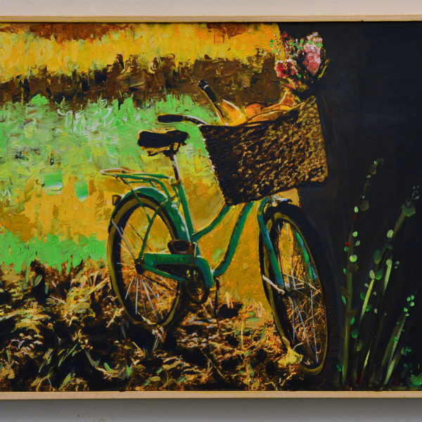 Bicycle in the woods-20x30 inches