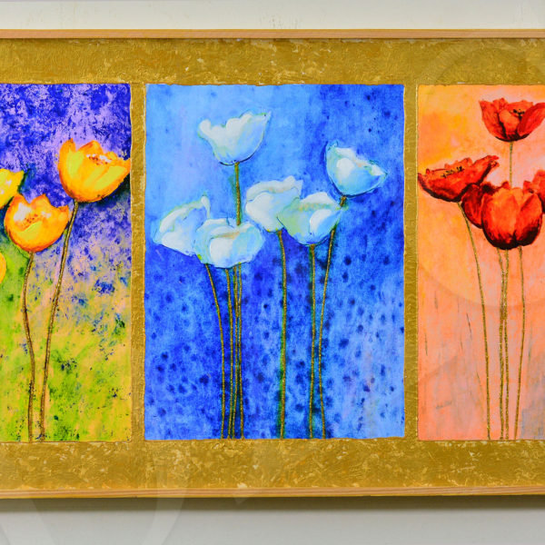 Set Of Three Flowers-14x32 inches