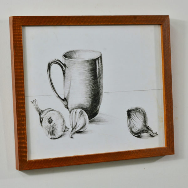Line Drawing 4 in wooden Frame-16x14 inches
