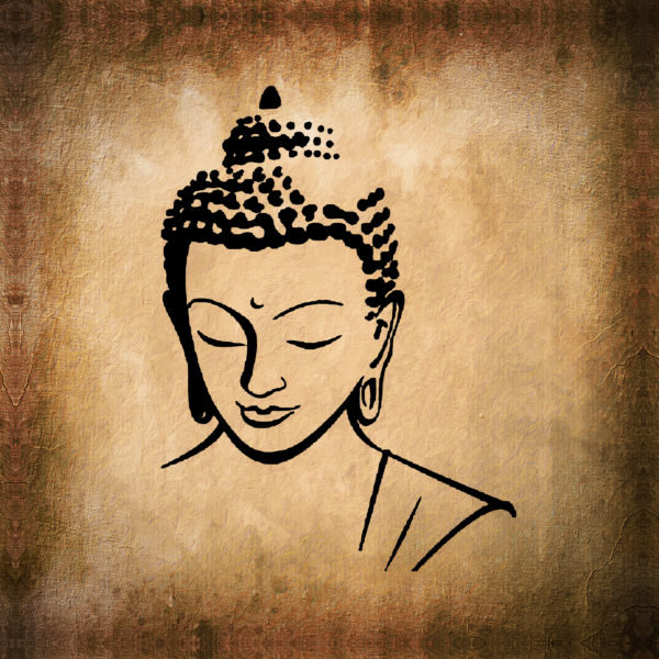 Buddha - in wooden Frame-10x10 inches
