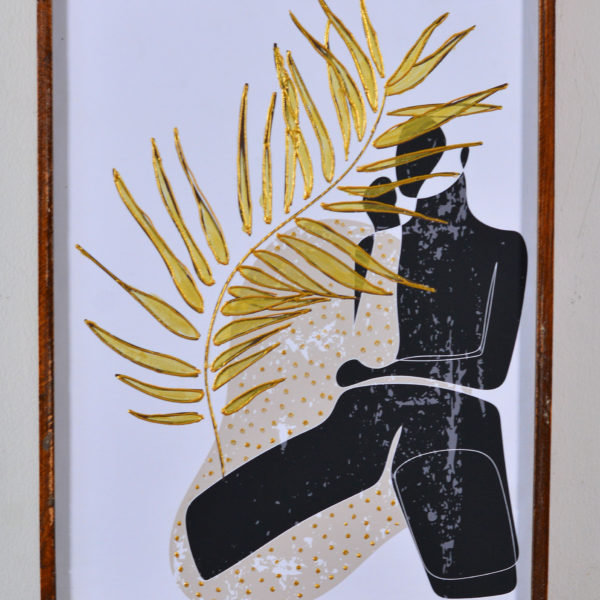 Abstract Art with Gold Lining : in Rustic wooden Frame 16